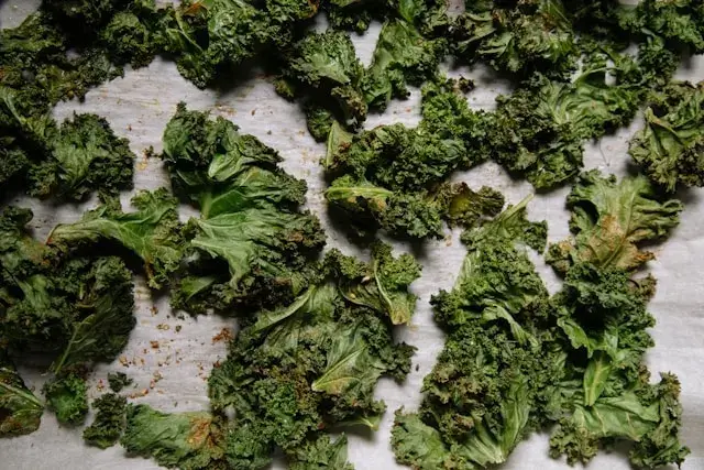 An image of dried kale chips: Photo by charlesdeluvio on Unsplash