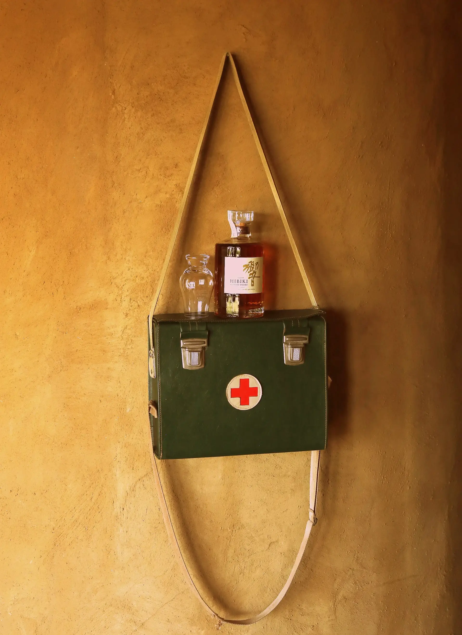 First Aid Kit Hanging from a cabin wall